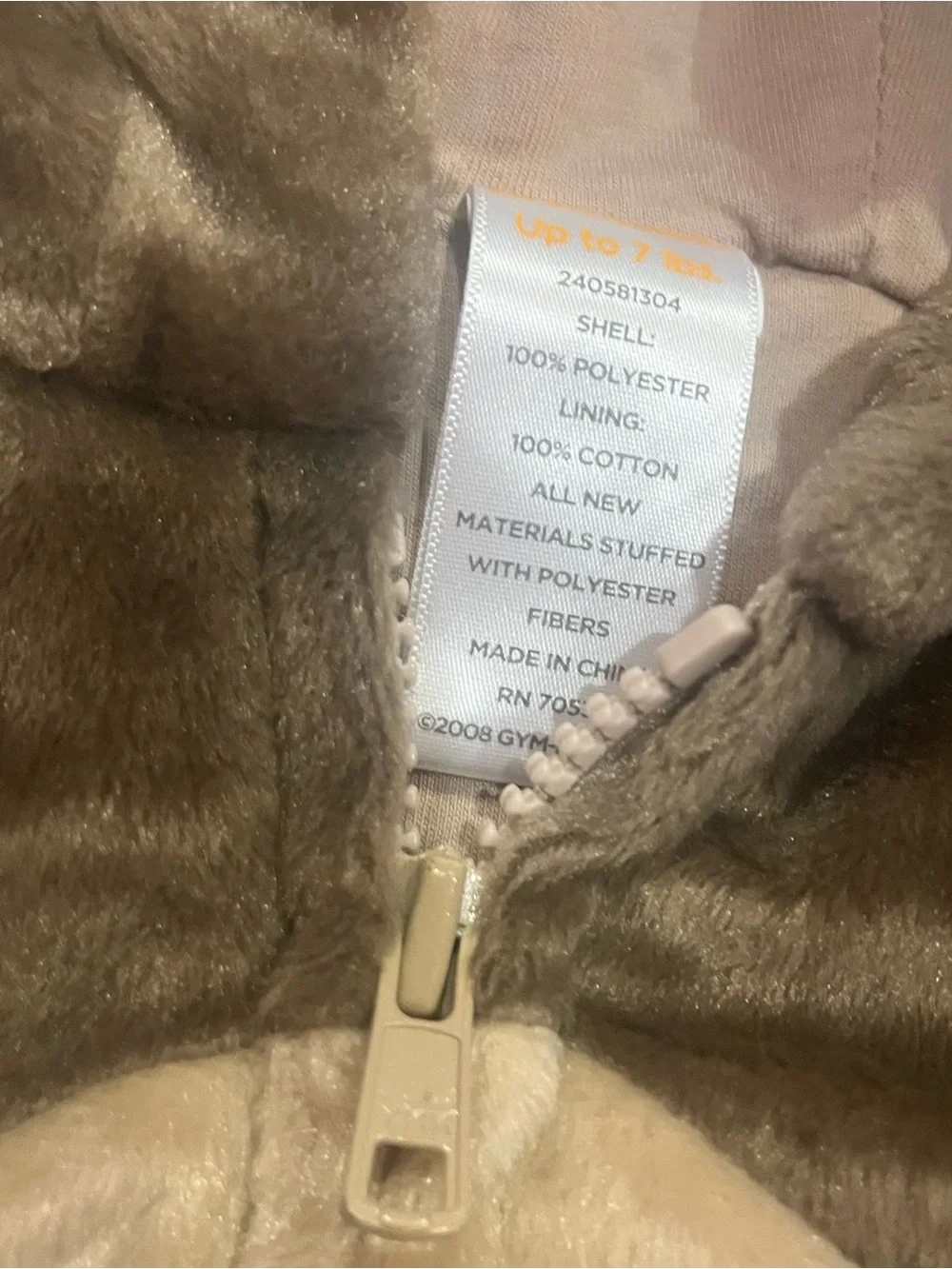 Gymboree Baby Bear Hoodie Zip Up Jacket up to 7lbs